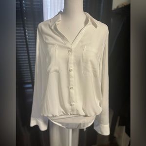 New Slim Express white Button up bodysuit.